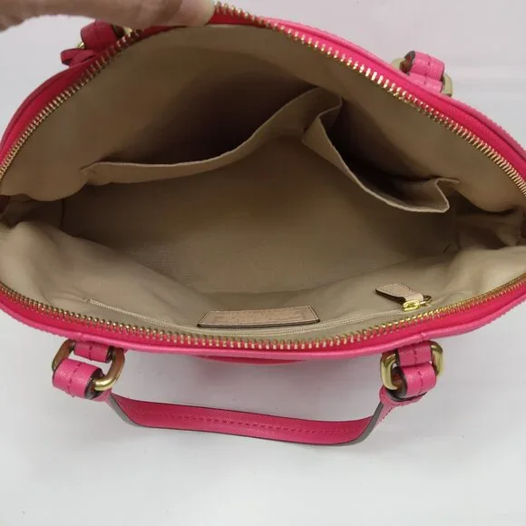 Coach Peyton Leather Cora Domed Satchel Bag M1381-F25671 - Picture 8 of 11